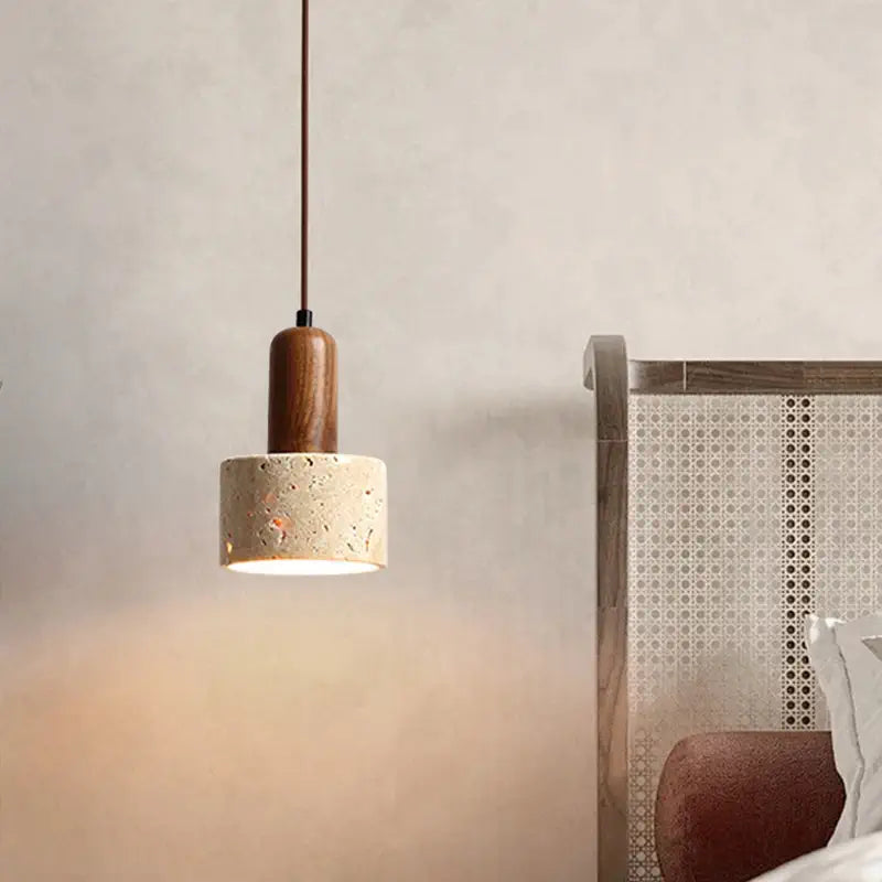 Luminária Pendente Vintage Mármore Bege Moderna CAZANE