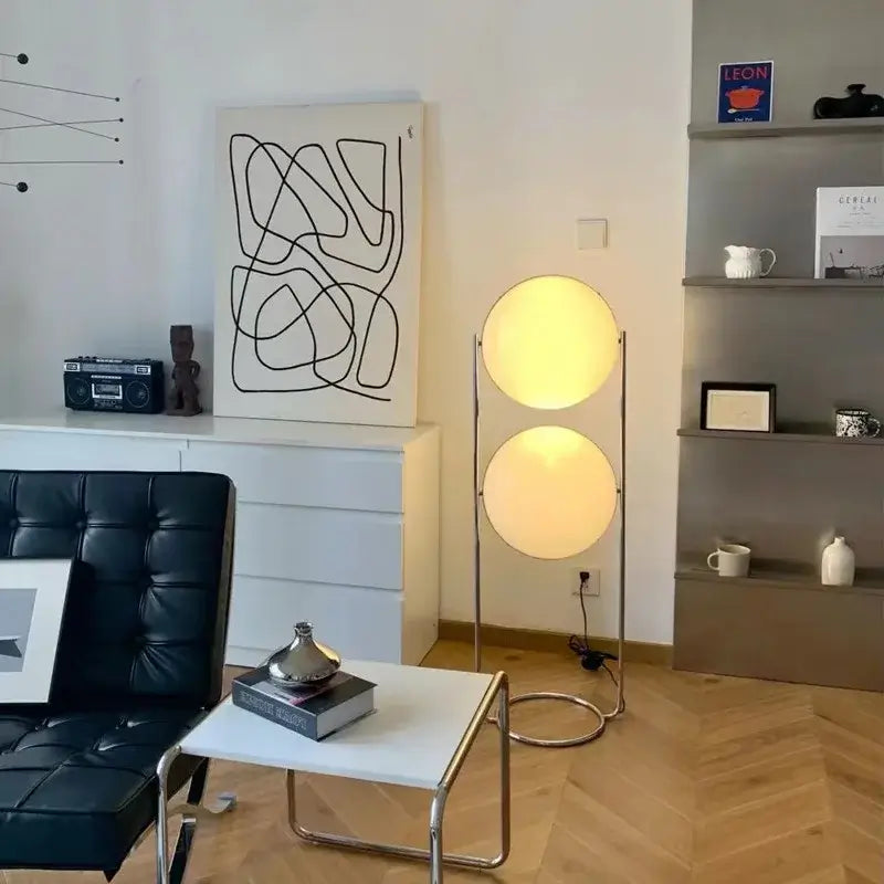 Luminária de Chão Criativa LED de Metal Cromado, Bola de Acrílico Moderno CAZANE