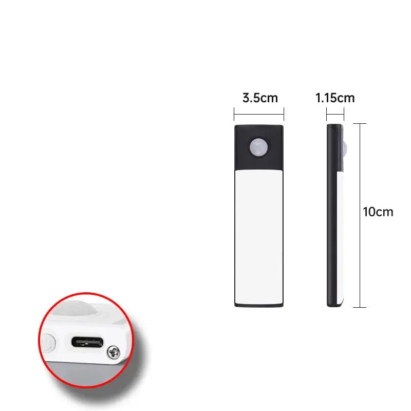 Luminária de Cozinha LED com sensor de Movimento, Recarregável por USB MODERNO Preto CAZANE