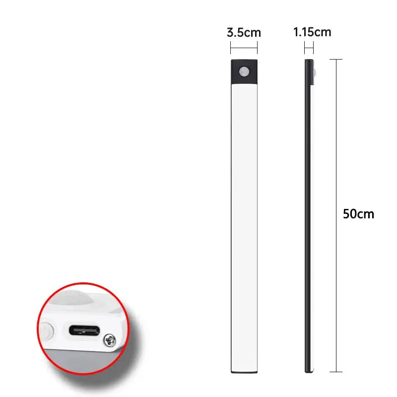 Luminária de Cozinha LED com sensor de Movimento, Recarregável por USB MODERNO Preto CAZANE