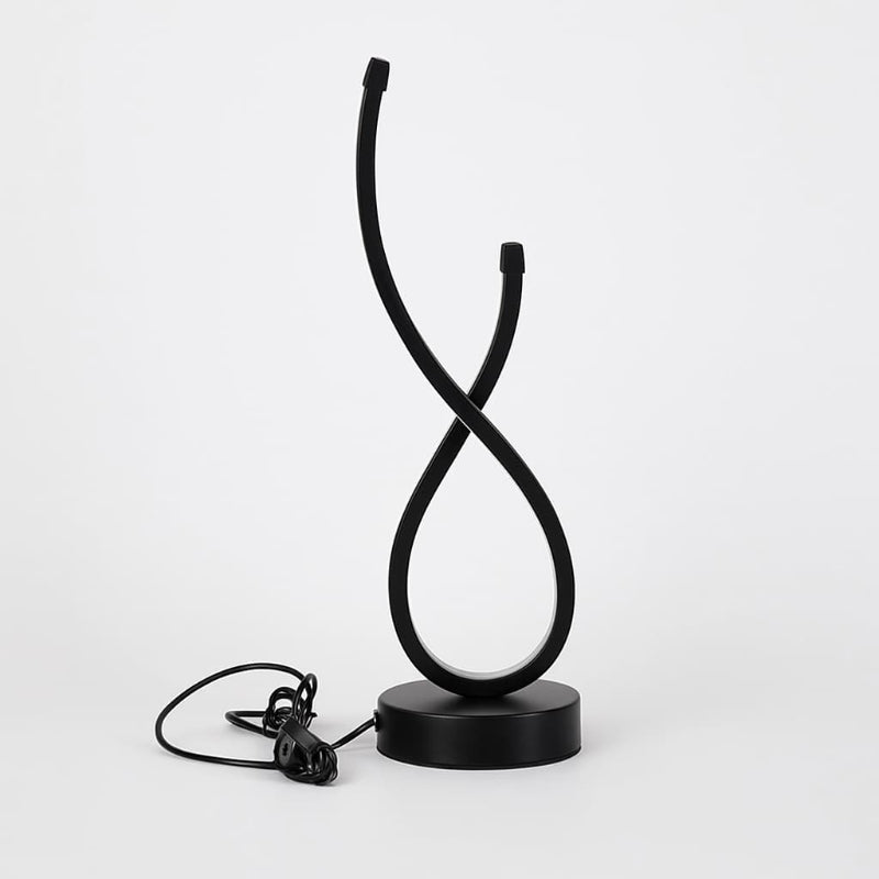 Luminária de Mesa Espiral Zen LED USB Moderna Alumínio Preto CAZANE