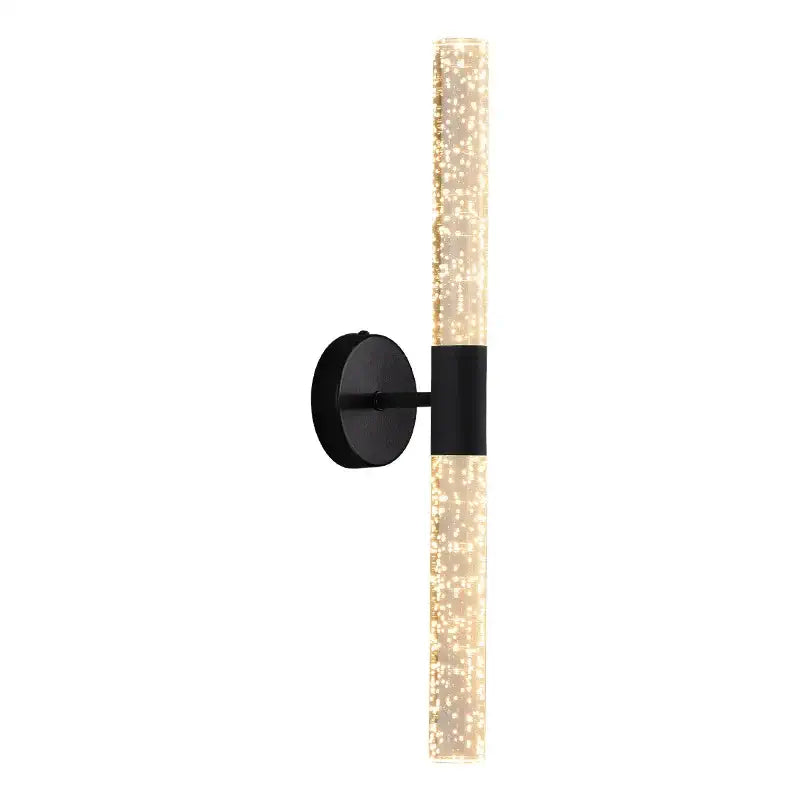 Luminária de Parede Bastão Cristal LED Moderna Alumínio Preto CAZANE