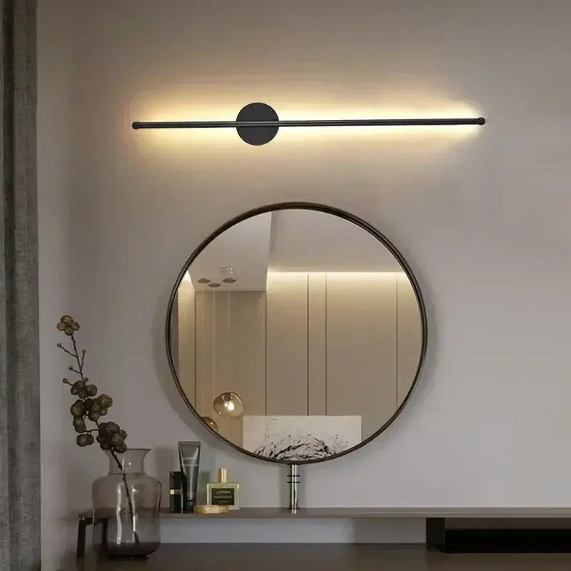 Luminária de Parede LED Moderna Bastão Alumínio Preta CAZANE