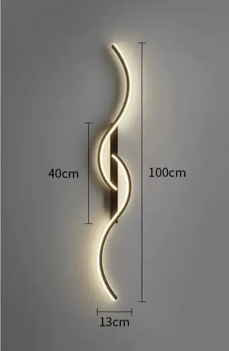 Luminária de Parede Linear Lúmen LED Moderna Arandela Minimalista Preta Alumínio CAZANE