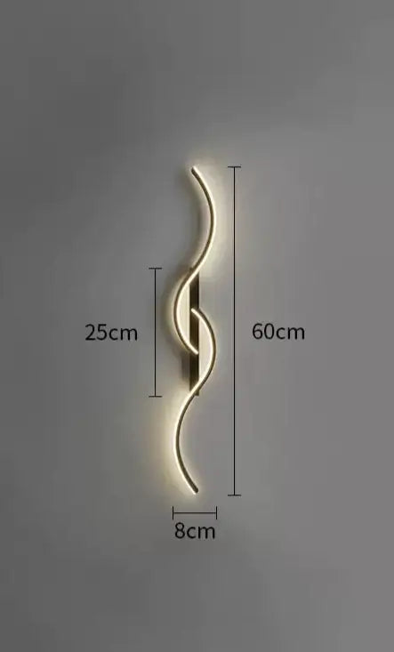 Luminária de Parede Linear Lúmen LED Moderna Arandela Minimalista Preta Alumínio CAZANE