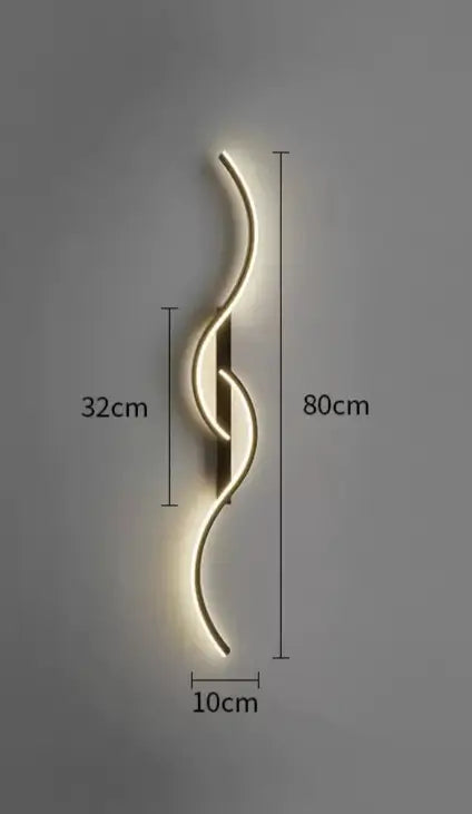 Luminária de Parede Linear Lúmen LED Moderna Arandela Minimalista Preta Alumínio CAZANE