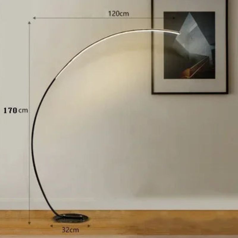 Luminária de Chão LED Nórdica RGB Moderna Preta Alumínio CAZANE