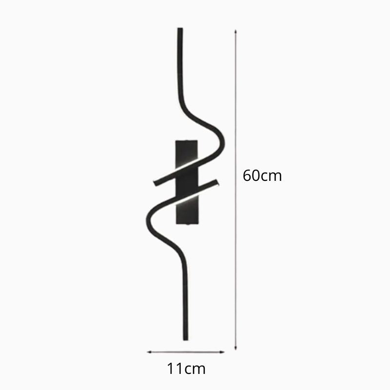 Luminária de Parede LED Moderna Arandela Minimalista Preta Linear S Alumínio CAZANE