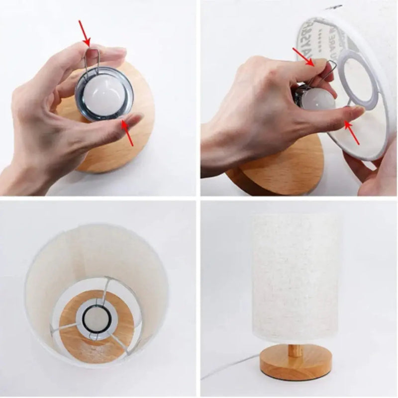 Luminária de Quarto Retro Moderna USB Madeira CAZANE