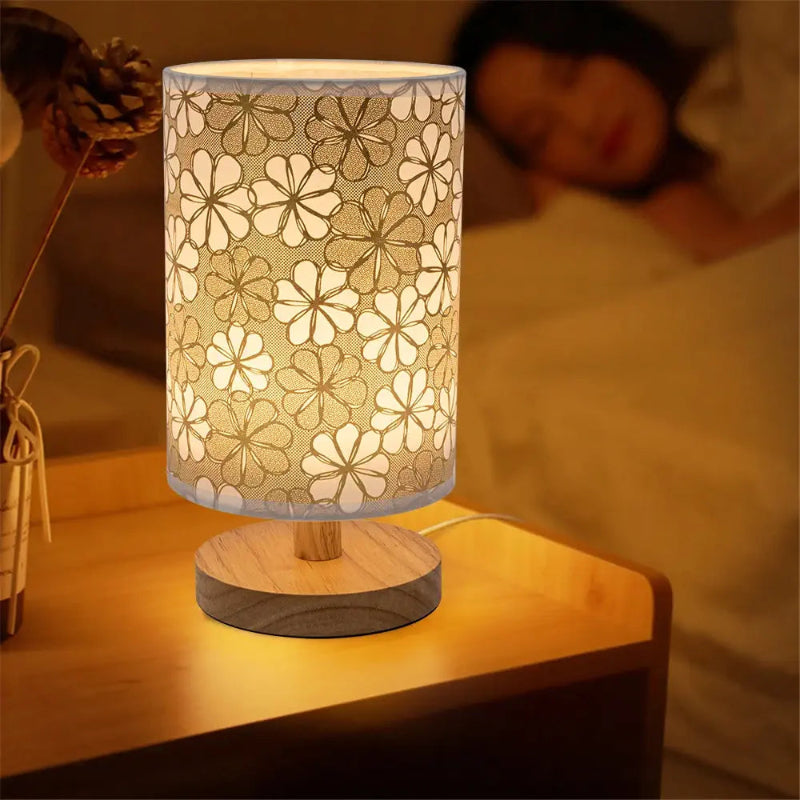 Luminária de Quarto Retro Moderna USB Madeira CAZANE