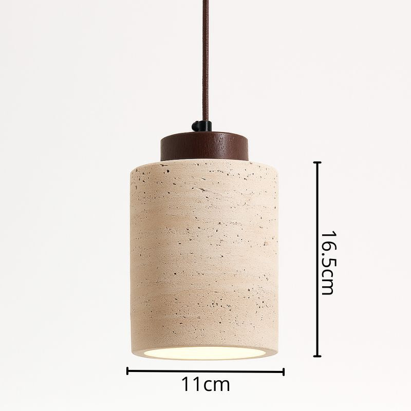 Luminária Pendente Vintage Nogueira Moderna Bege Mármore CAZANE