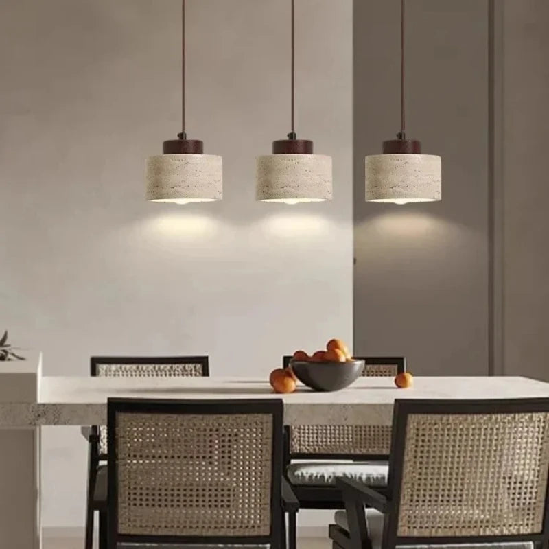 Luminária Pendente Vintage Pedra Amarela Moderna Mármore CAZANE