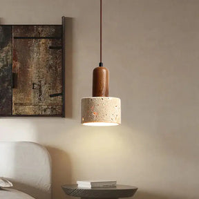 Luminária Pendente Vintage Mármore Bege Moderna CAZANE