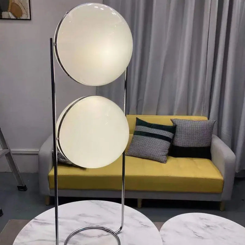 Luminária de Chão Criativa LED de Metal Cromado, Bola de Acrílico Moderno CAZANE
