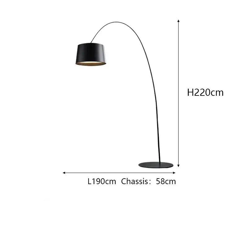 Luminária de Chão Nórdico Minimalista Moderna Preta CAZANE