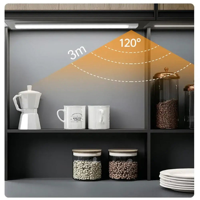 Luminária de Cozinha LED com sensor de Movimento, Recarregável por USB MODERNO Preto CAZANE