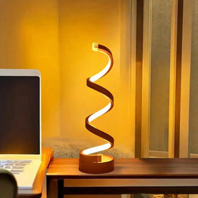 Luminária de Mesa Espiral Lux LED USB Ajustável Moderna Alumínio Dourada CAZANE