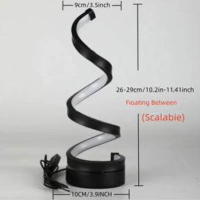 Luminária de Mesa Espiral Lux LED USB Ajustável Moderna Alumínio Preta CAZANE