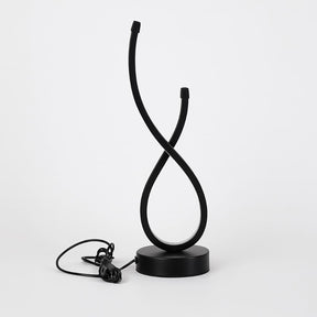 Luminária de Mesa Espiral Zen LED USB Moderna Alumínio Preto CAZANE