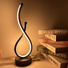 Luminária de Mesa Espiral Zen LED USB Moderna Alumínio Preto CAZANE