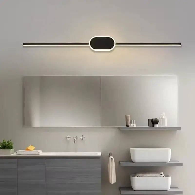 Luminária de Parede Bastão Elegance LED Moderna Alumínio Preta CAZANE