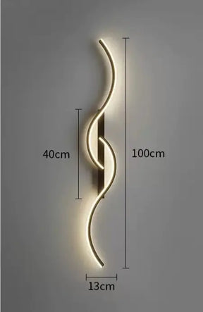 Luminária de Parede Linear Lúmen LED Moderna Arandela Minimalista Preta Alumínio CAZANE
