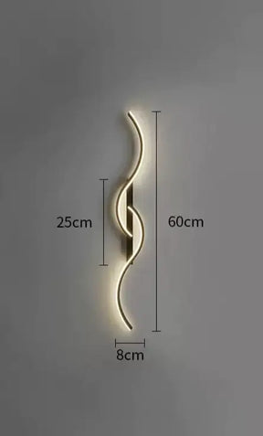 Luminária de Parede Linear Lúmen LED Moderna Arandela Minimalista Preta Alumínio CAZANE
