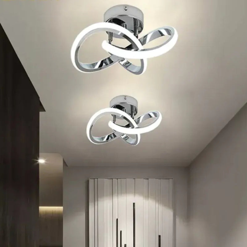 Luminária de Teto LED Moderna Esfera de Alumínio Prata CAZANE