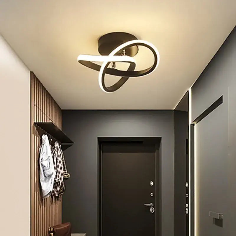 Luminária de Teto LED Moderna Esfera de Alumínio Preta CAZANE
