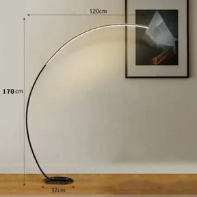 Luminária de Chão LED Nórdica RGB Moderna Preta Alumínio CAZANE
