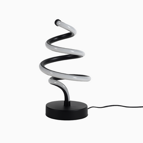 Luminária de Mesa Espiral Árvore LED USB Moderna Alumínio Preto CAZANE