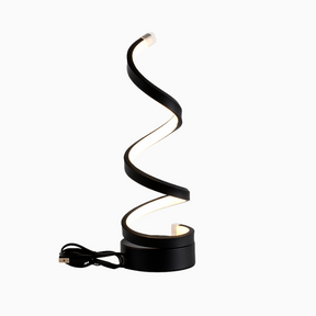 Luminária de Mesa Espiral Lux LED USB Ajustável Moderna Alumínio Preta CAZANE