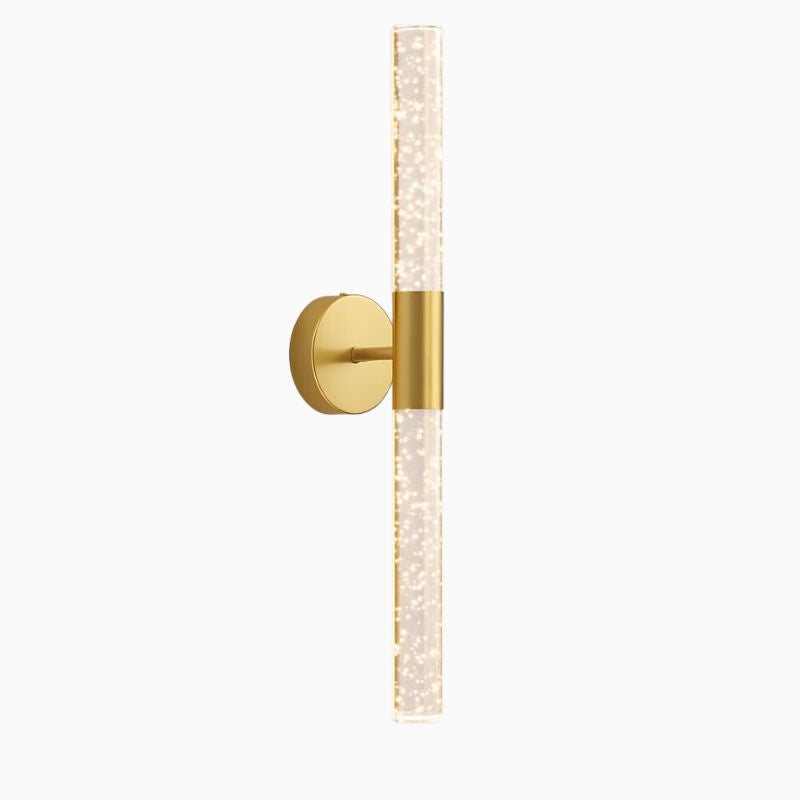 Luminária de Parede Bastão Cristal LED Moderna Alumínio Dourado CAZANE