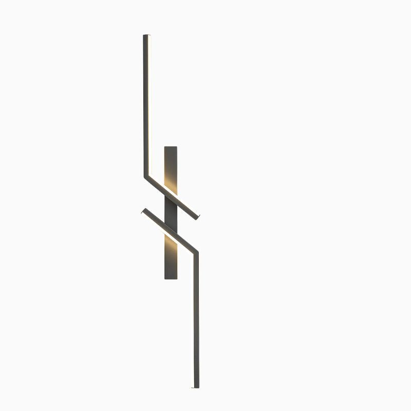 Luminária de Parede LED Moderna Arandela Linear Minimalista Preta Alumínio CAZANE