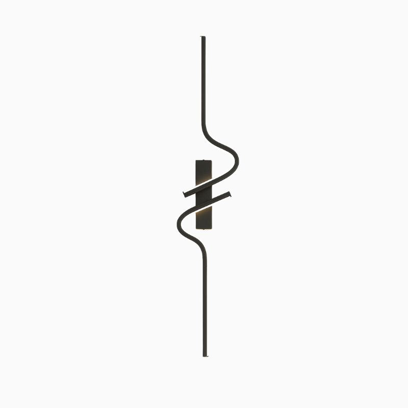 Luminária de Parede LED Moderna Arandela Minimalista Preta Linear S Alumínio CAZANE