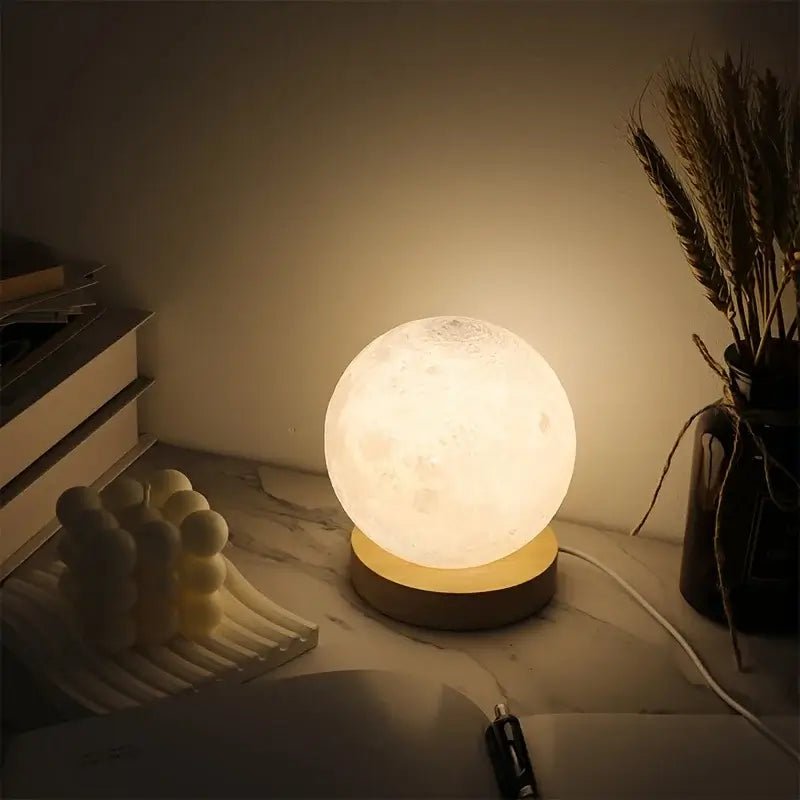 Luminária de Quarto Esfera LED Moderno Madeira CAZANE