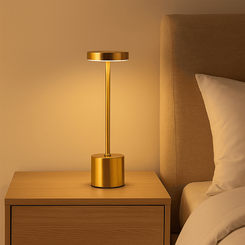 Luminária de Quarto Torre LED Moderna Alumínio Dourado CAZANE