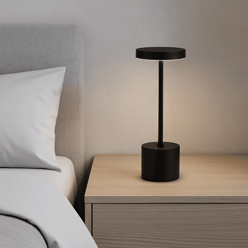 Luminária de Quarto Torre LED Moderna Alumínio Preto CAZANE