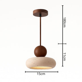 Luminária Pendente Vintage com Madeira de Nogueira Mármore Moderna CAZANE